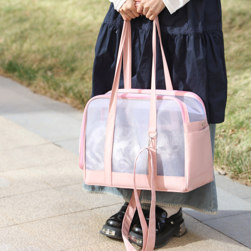 Travel Breathable Dog Bag Soft And Comfortable One-shoulder Portable Cat Bag