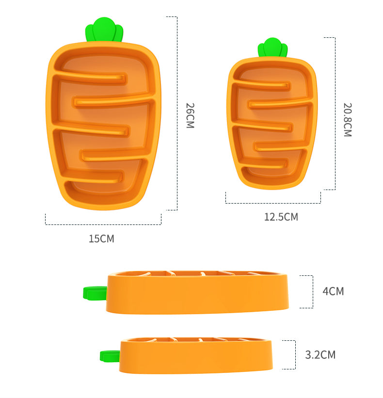 Slow Feeder Dog Bowl, Dog Food Bowl For Small & Medium-Sized Dogs, Carrot Design Dog Bowls,Non-Slip Dog Slow Feeder Bowls, Pet Slow Feeder Bowl For